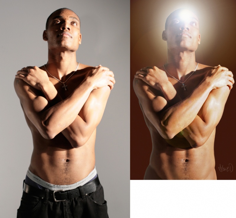 Male model photo shoot of Retouching by Stevie D