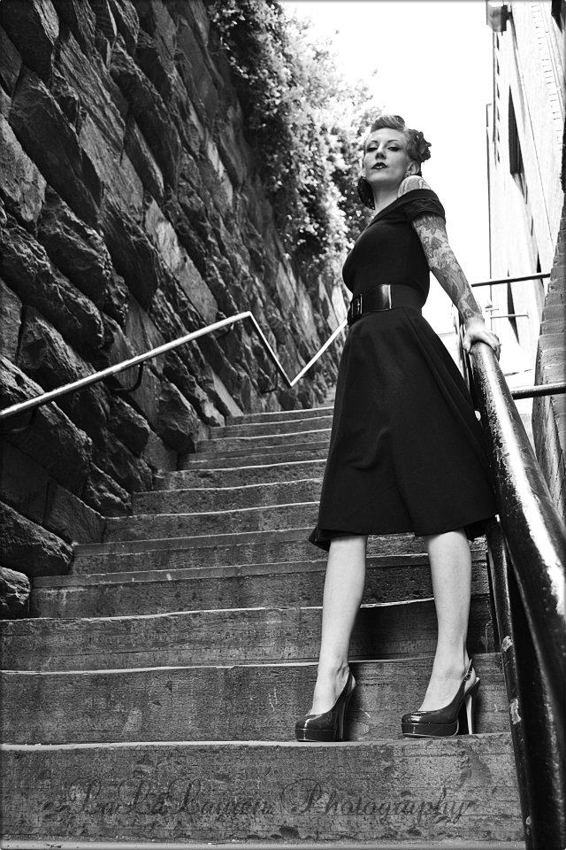 Female model photo shoot of Kristina Kreep in Exorcist Stairs, DC