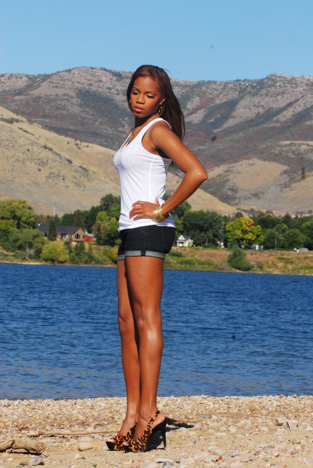 Female model photo shoot of OlyviaABlack in Pineview Resevoir 
