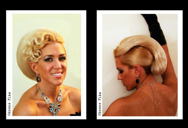 Female model photo shoot of Oksana Hairstylist in .
