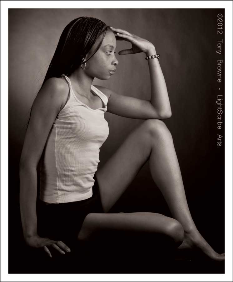 Female model photo shoot of jahannathomas by Tony Browne in Time share studio Stokescroft bristol