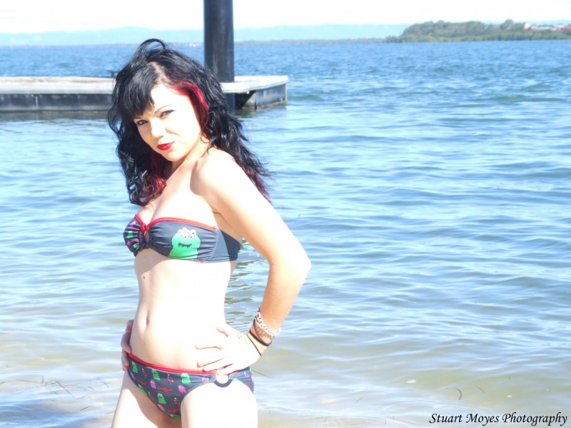 Female model photo shoot of Melanie De Lust 2825 in bribe island water front