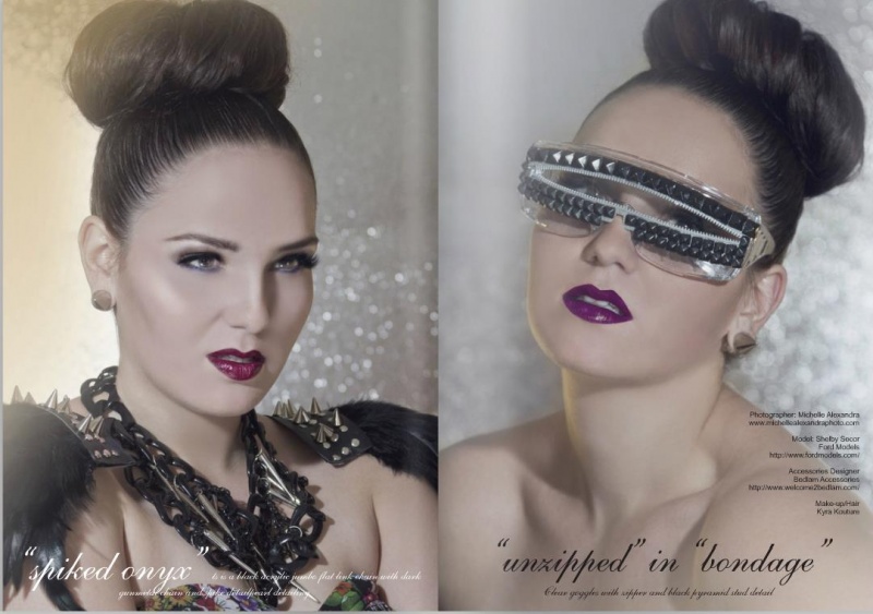 Female model photo shoot of Bedlam Accessories in London, England, UK