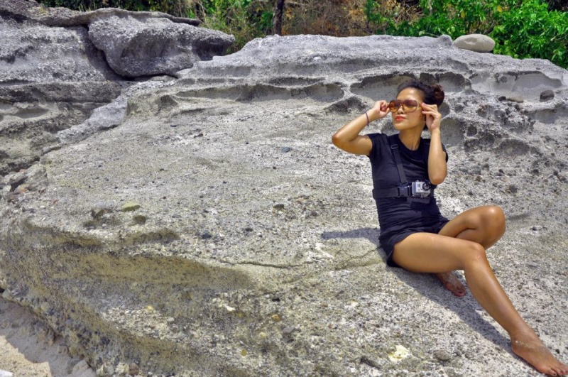Female model photo shoot of ecina in Capones Island, Zambales Philippines