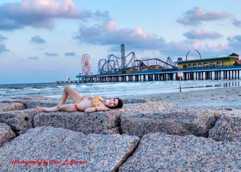 Female model photo shoot of Amanda Metcalf in Sea wall Galveston