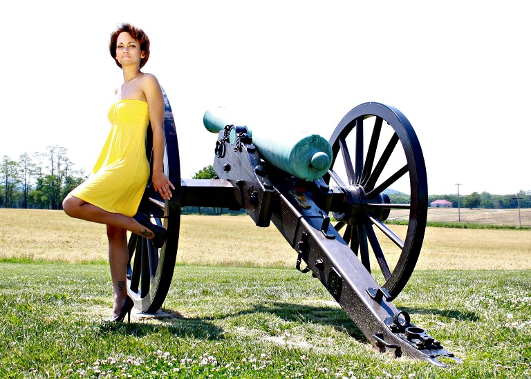 Female model photo shoot of SHANNON N I C O L E and Mizz Gorgeous K in Monocacy Battlefield