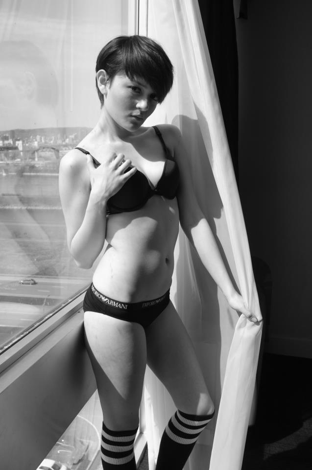 Female model photo shoot of C r i s t a l  by Panda Studio  MTL 1