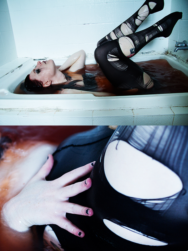 Female model photo shoot of Erin Grace Photos in My bathtub