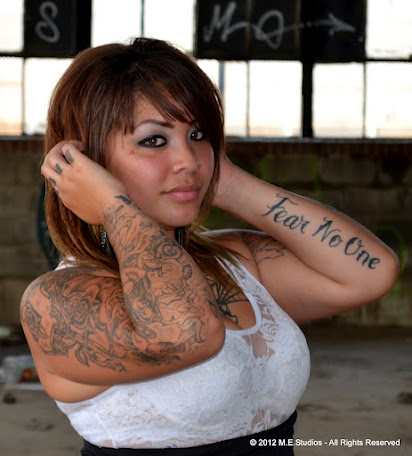 Female model photo shoot of Tatted Up Tonya