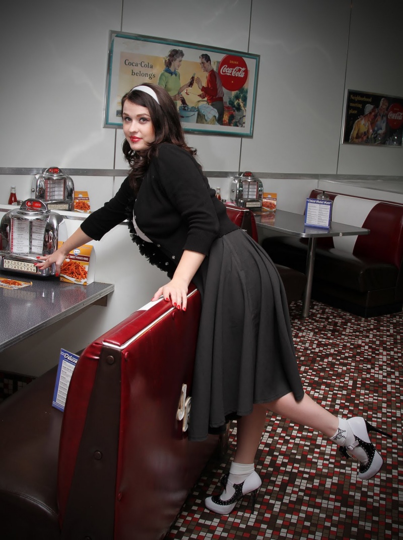 Female model photo shoot of Lili Barlow by 314photographs in Johnny Rockets, makeup by Makeup By Kikz 