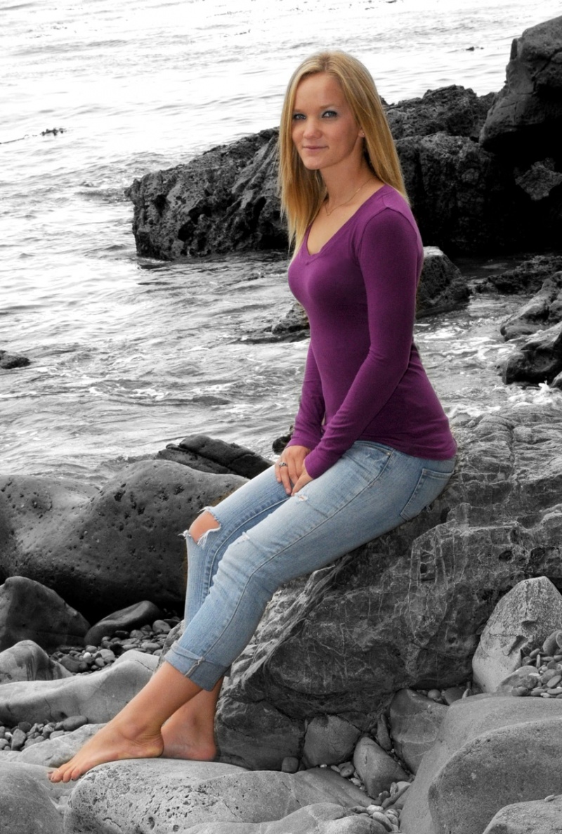Female model photo shoot of Megan Beckham in Corona Del Mar Beach