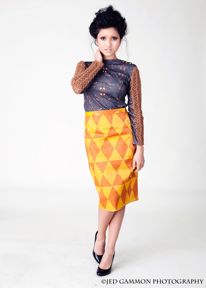 Female model photo shoot of Desiree Grimes, clothing designed by Belindabilly