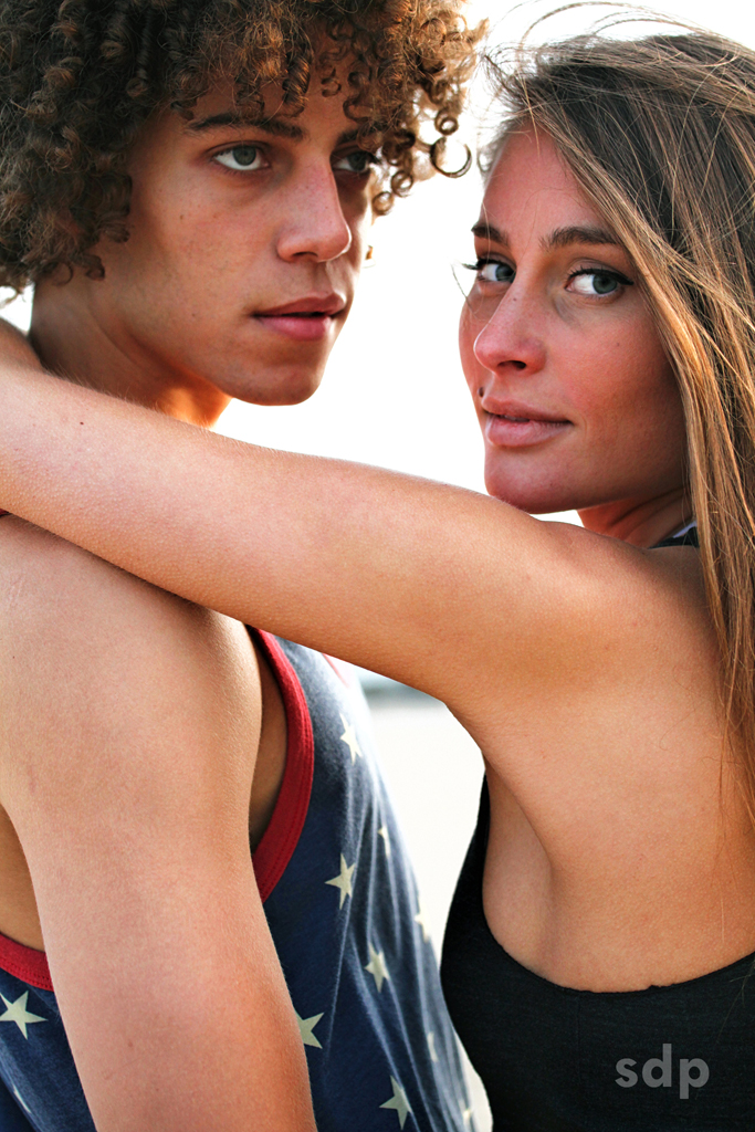 Female and Male model photo shoot of SDP, HRM and Lukas Holland in Venice, CA