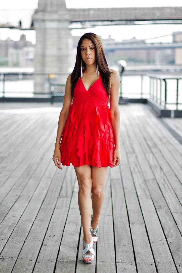 Female model photo shoot of Nastassja O in South Street Seaport, NY