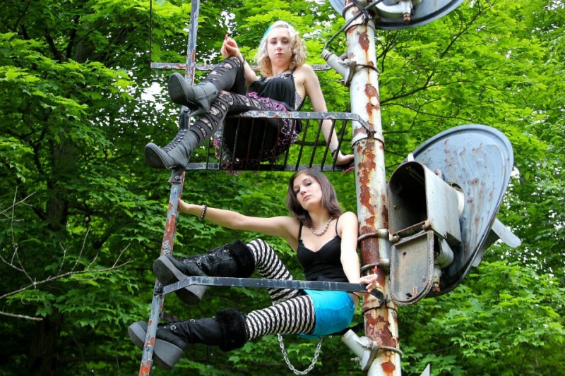 Female model photo shoot of jesska aubin and Kat Vio Tay by Evil Laugh Photography