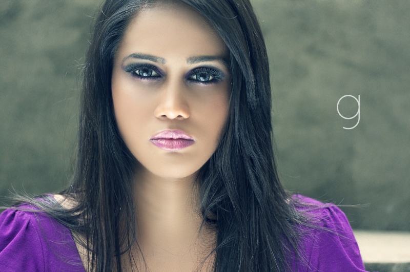 Female model photo shoot of Hamshala by G Malong in Fort Canning, makeup by Hamshala