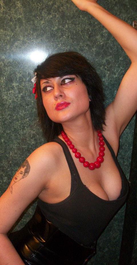Female model photo shoot of Lux Bathory in Hotel Lobby