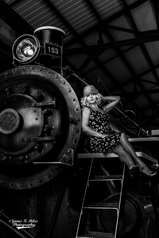 Male and Female model photo shoot of JamezK and LV Diamond in Gold Coast Train Museum