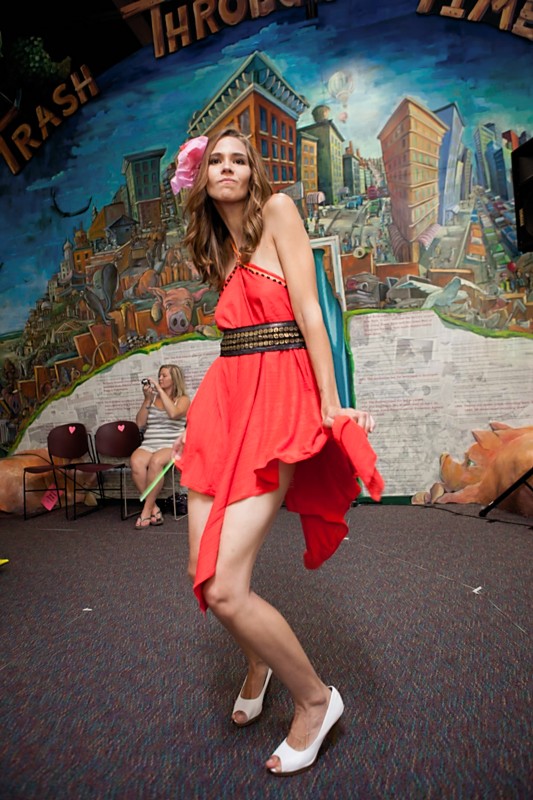 Female model photo shoot of Amber Miller in Trashion Fashion Show Trash Museum, Hartford CT