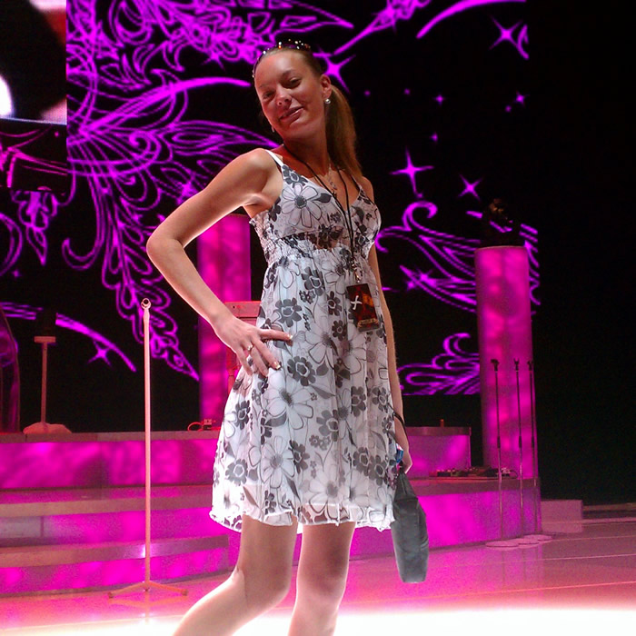 Female model photo shoot of Danielle A Perry in The Colosseum Stage at Caesars Palace - Las Vegas
