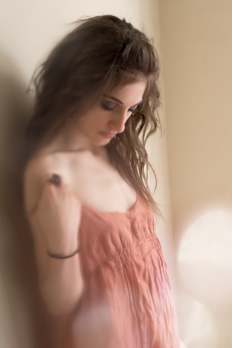 Female model photo shoot of Kimberly Julia by romanotron, makeup by Megan Faller MUA