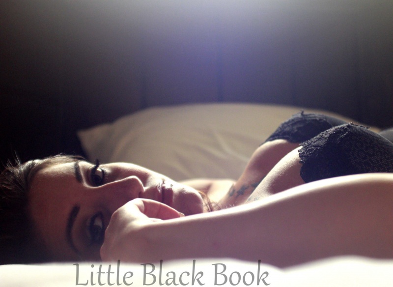 Female model photo shoot of Lil Black Book Boudoir
