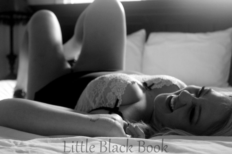 Female model photo shoot of Lil Black Book Boudoir