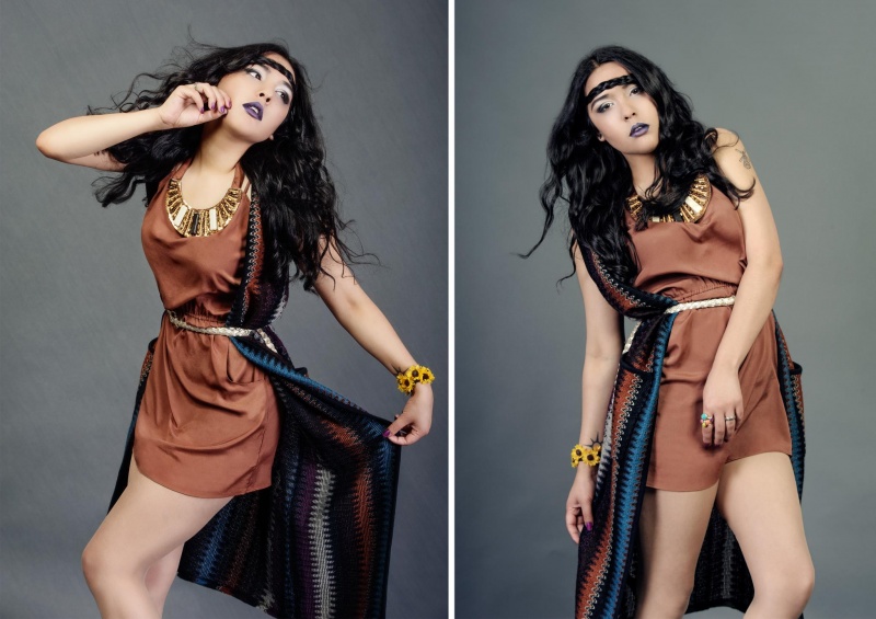 Female model photo shoot of Sharrow by kirstylegg in Memento studios, makeup by Jillian-Elizabeth