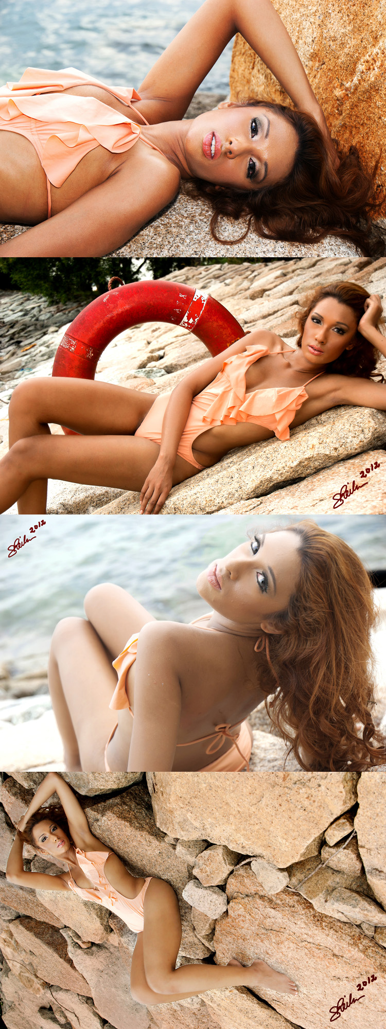 Female model photo shoot of Sheila Balisnomo in Tanjong Beach, Sentosa
