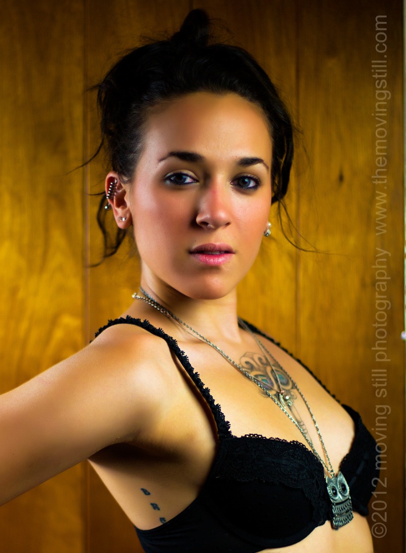 Female model photo shoot of Obey Armani by MovingStill Photography
