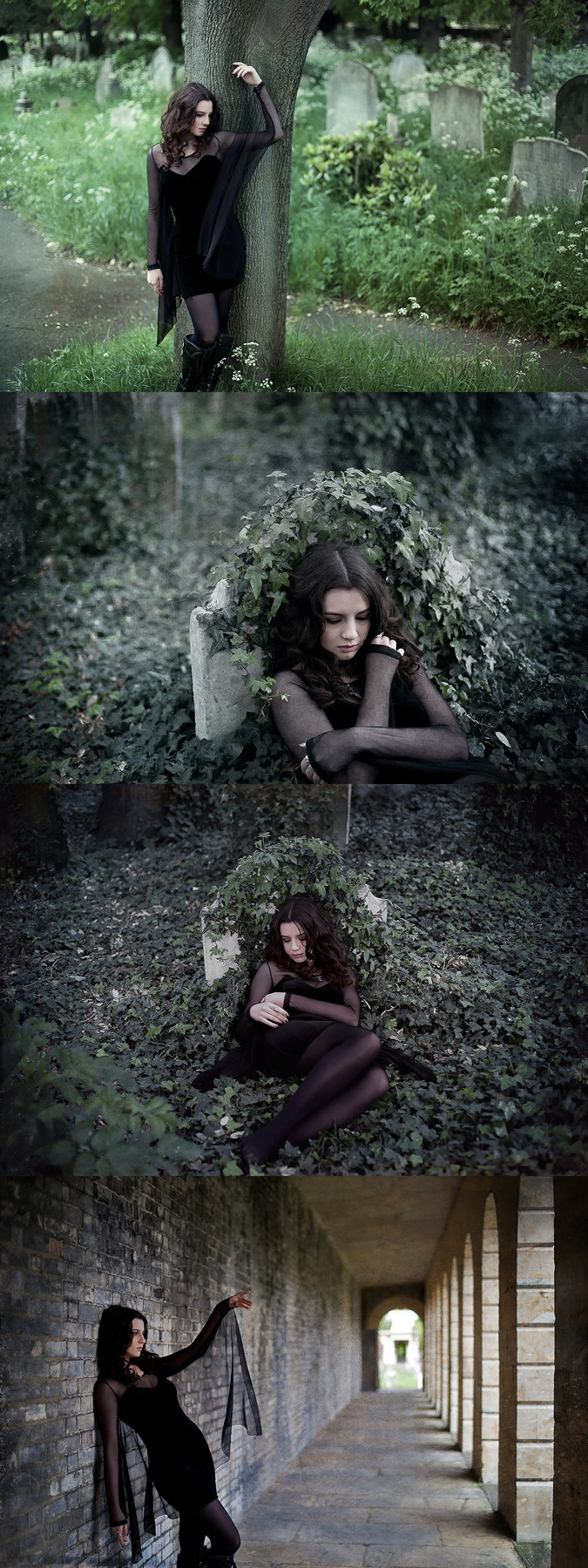 Female model photo shoot of Morniah by Baluta Cristian in Brompton Cemetery