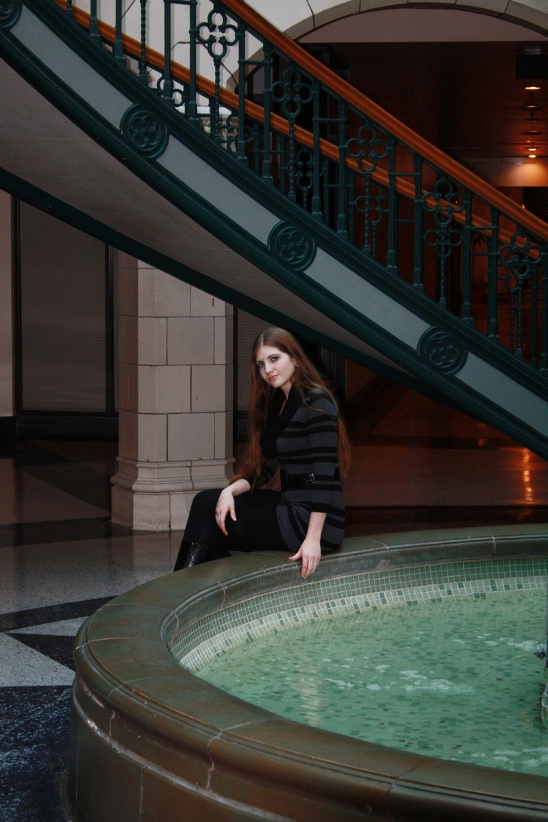 Female model photo shoot of Katherine Gentner in Milwaukee Mall