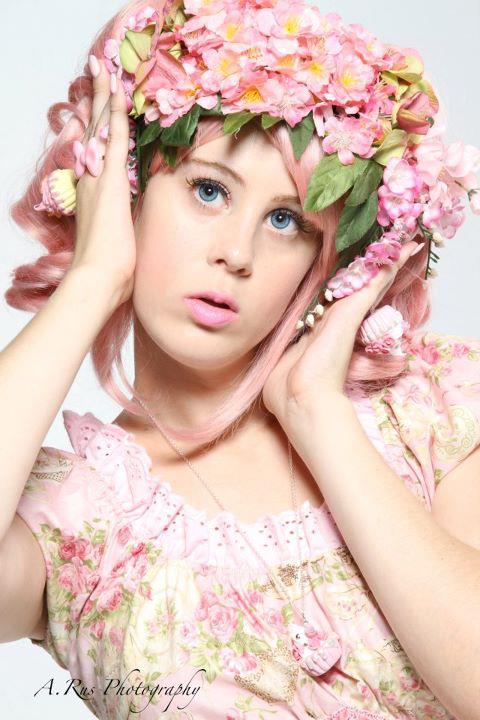 Female model photo shoot of Paradise Rose Shop and Little Alice, makeup by Little Alice MUA, clothing designed by Silversark