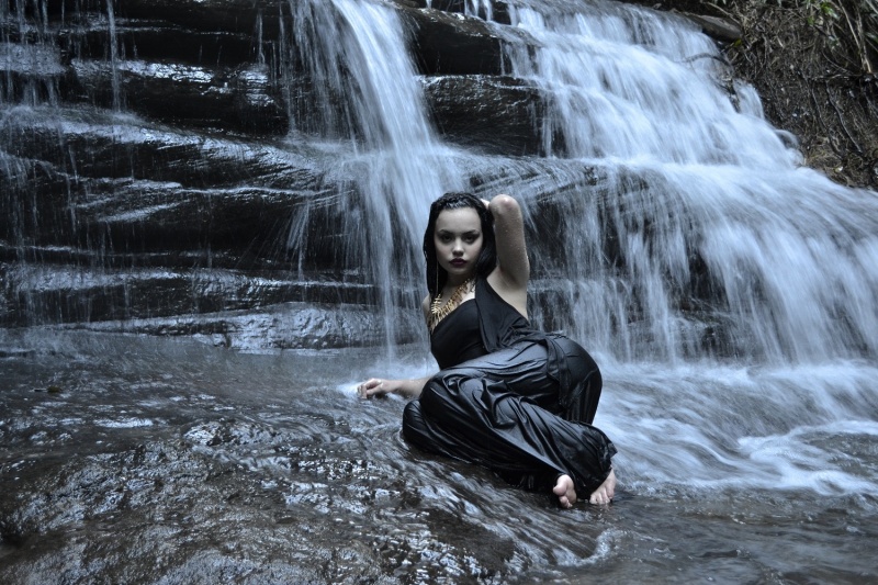 Male and Female model photo shoot of niwid photos and Kat White in buderim waterfall