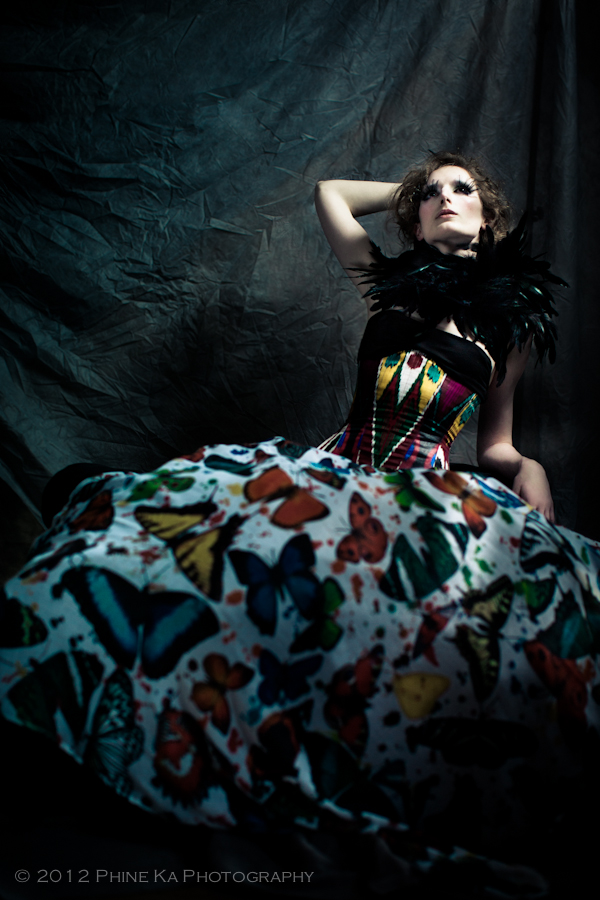 Female model photo shoot of Veronica Strange by Phine Ka, clothing designed by Mariyana Designer