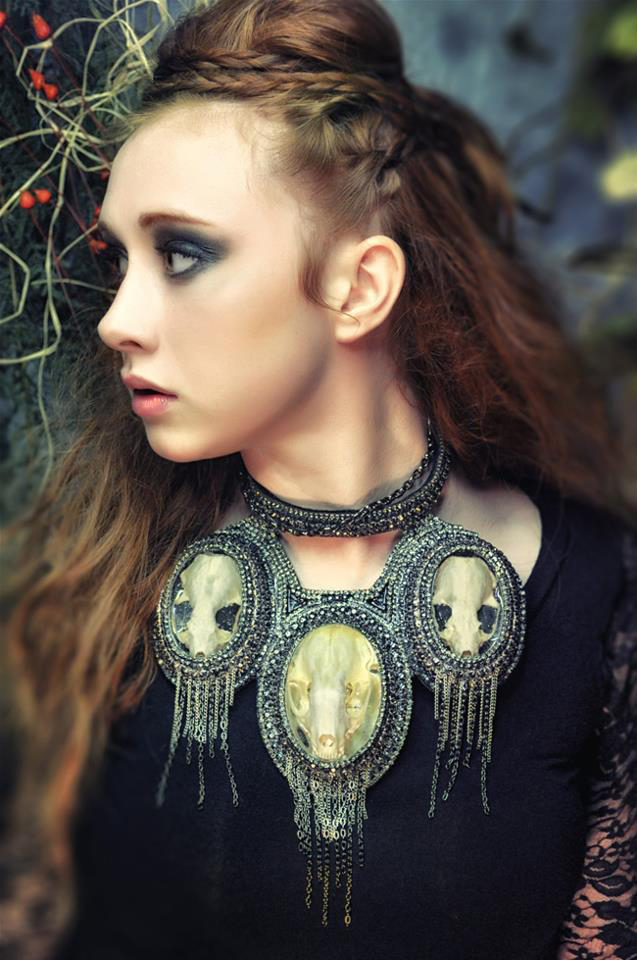 Female model photo shoot of Angela Faith in Daenerys Necklace. Symbols of the godhead