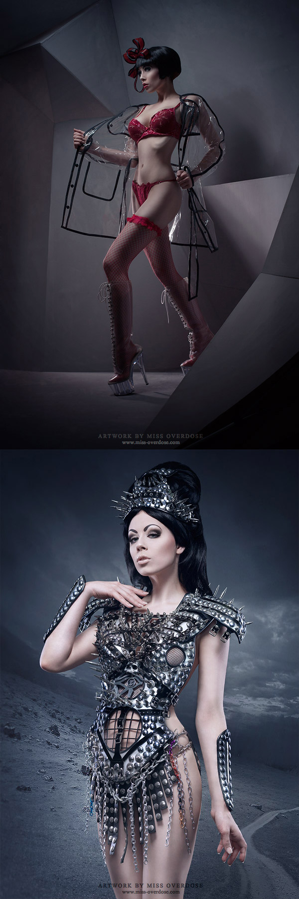 Female model photo shoot of Model Ophelia Overdose by Moritz Maibaum and Julian M Kilsby, makeup by Miss Overdose 