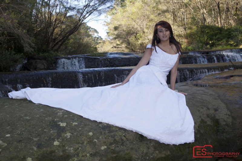 Male and Female model photo shoot of ESPhotography and Kartika in Somersby Falls, makeup by Stephanie Paul