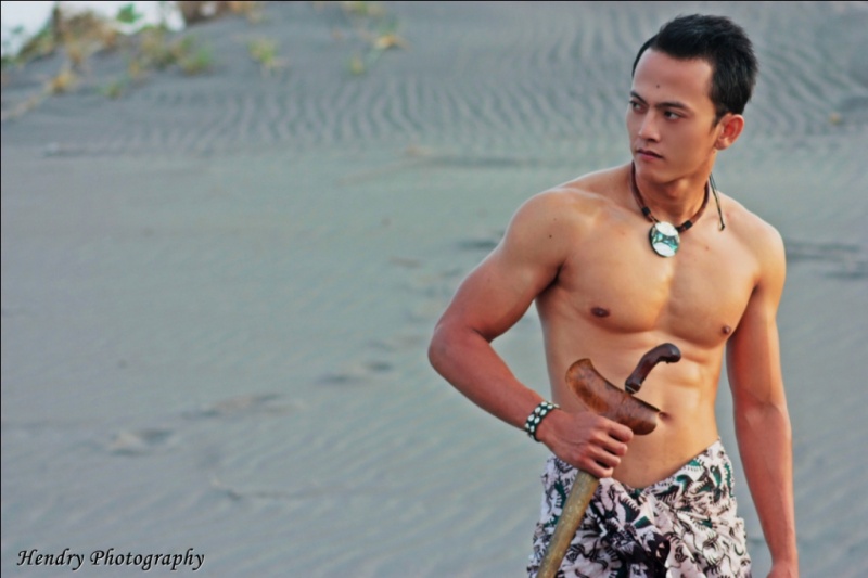 Male model photo shoot of Patrizio Van Miles in sand dunes, Yogyakarta