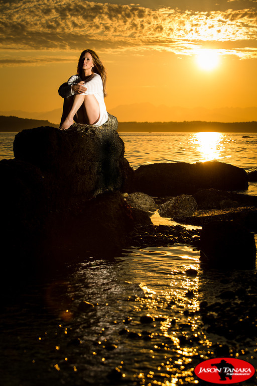 Male and Female model photo shoot of Jason Tanaka and L M M in Alki, Seattle WA, makeup by Beauty Imperia Artistry
