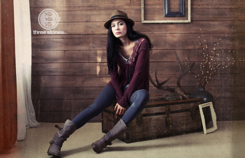 Female model photo shoot of three stones clothing