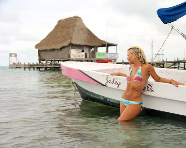 Female model photo shoot of LayDjade in Caulker Caye Island, Belize