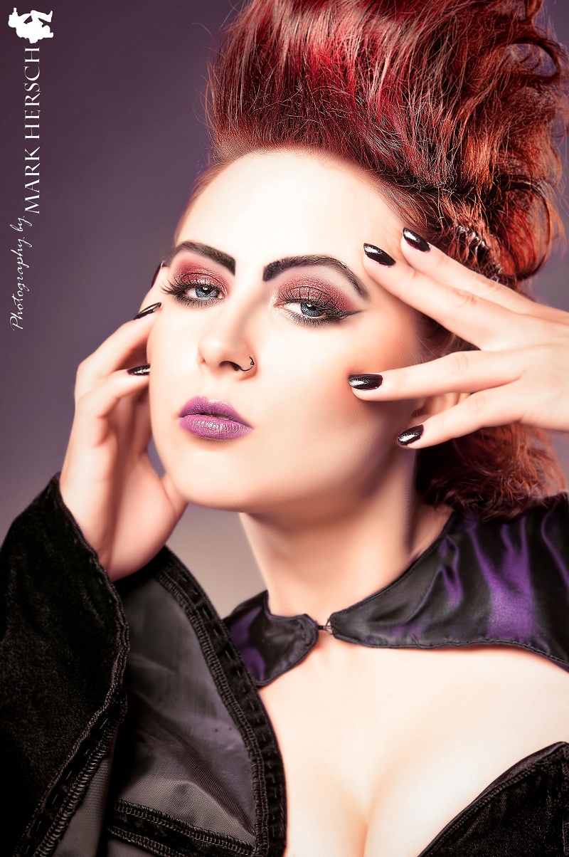 Female model photo shoot of Romanyyy by Mark Hersch, hair styled by Sylvia J Stankowski, makeup by Vanexa Yang, clothing designed by DevoidandDeveil