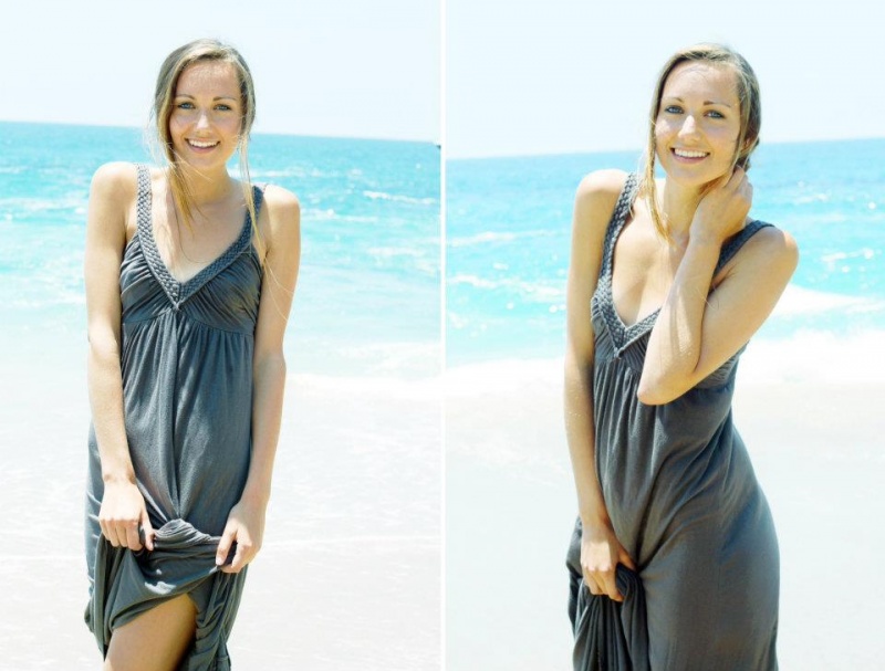 Female model photo shoot of AlexCosta in Table Rock Beach, Laguna Beach