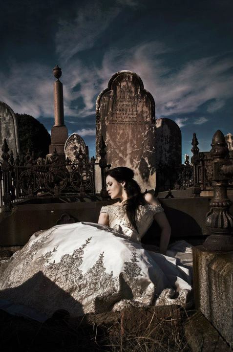 Female model photo shoot of Persia Martel in Brighton General Cemetery