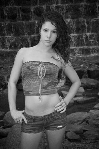 Female model photo shoot of Amber Lynn Williams in waterfall