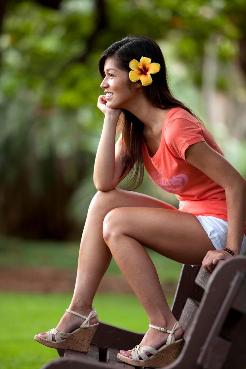 Female model photo shoot of Nikki Thommes in Nuuanu Botanical Gardens, Hawaii