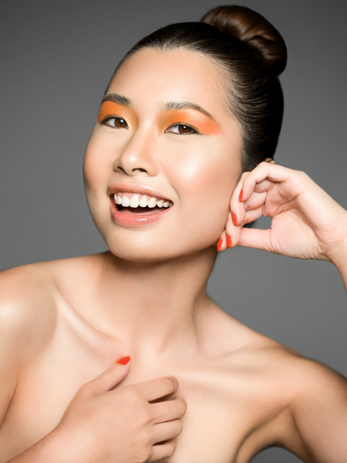 Female model photo shoot of M_Nguyen by Jarrel Williams, makeup by Saj M