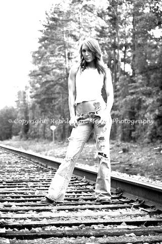 Female model photo shoot of Rephlexion Photography and Kaycee Ann in Train Tracks-NC