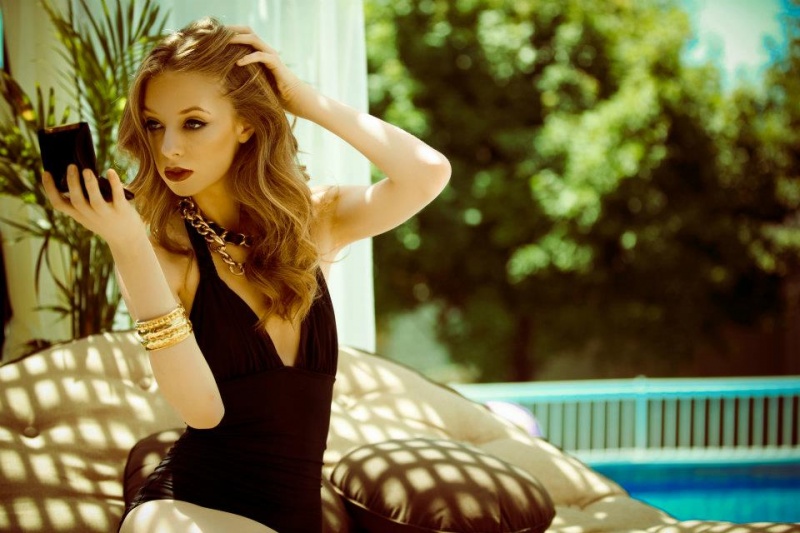 Female model photo shoot of Taylor Allison in Poolside